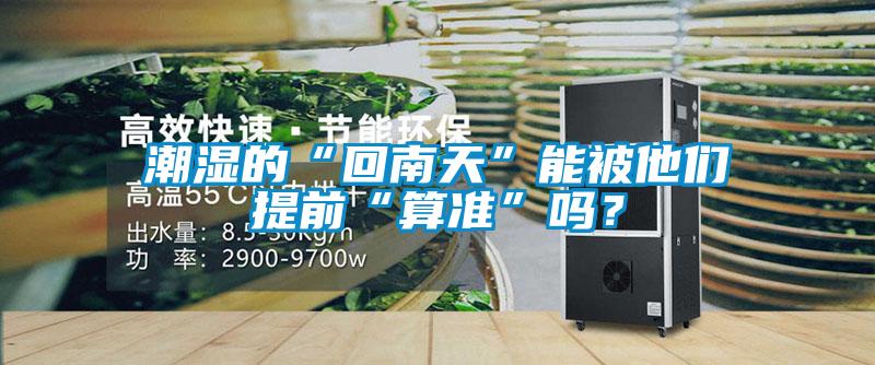 潮濕的“回南天”能被他們提前“算準(zhǔn)”嗎？