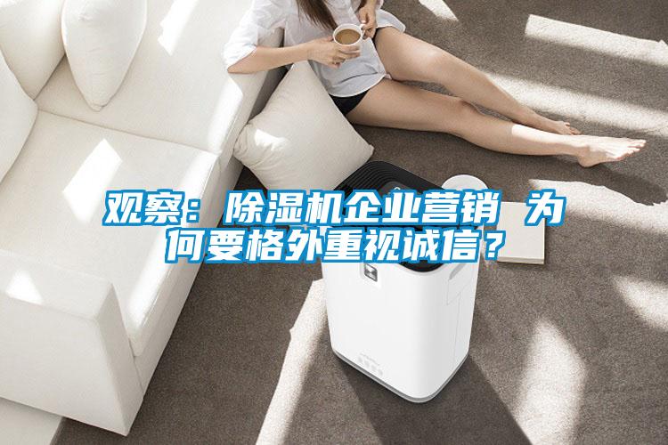 觀察：除濕機(jī)企業(yè)營(yíng)銷 為何要格外重視誠(chéng)信？