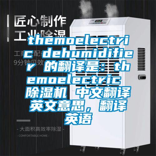 themoelectric dehumidifier 的翻譯是：themoelectric 除濕機(jī) 中文翻譯英文意思，翻譯英語