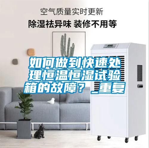 如何做到快速處理恒溫恒濕試驗箱的故障？_重復