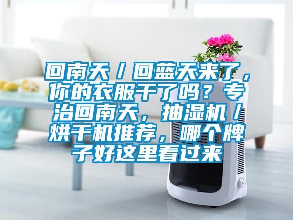 回南天／回藍(lán)天來了，你的衣服干了嗎？專治回南天，抽濕機(jī)／烘干機(jī)推薦，哪個(gè)牌子好這里看過來