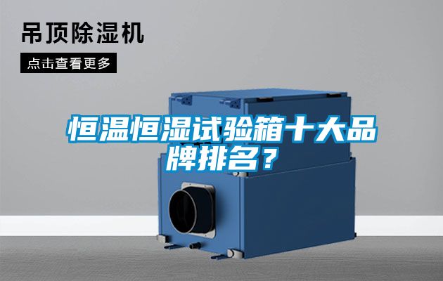 恒溫恒濕試驗箱十大品牌排名？