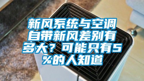 新風系統(tǒng)與空調(diào)自帶新風差別有多大？可能只有5%的人知道