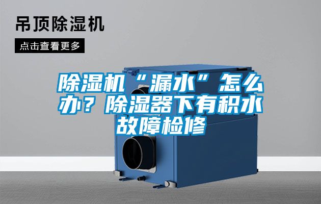 除濕機“漏水”怎么辦？除濕器下有積水故障檢修
